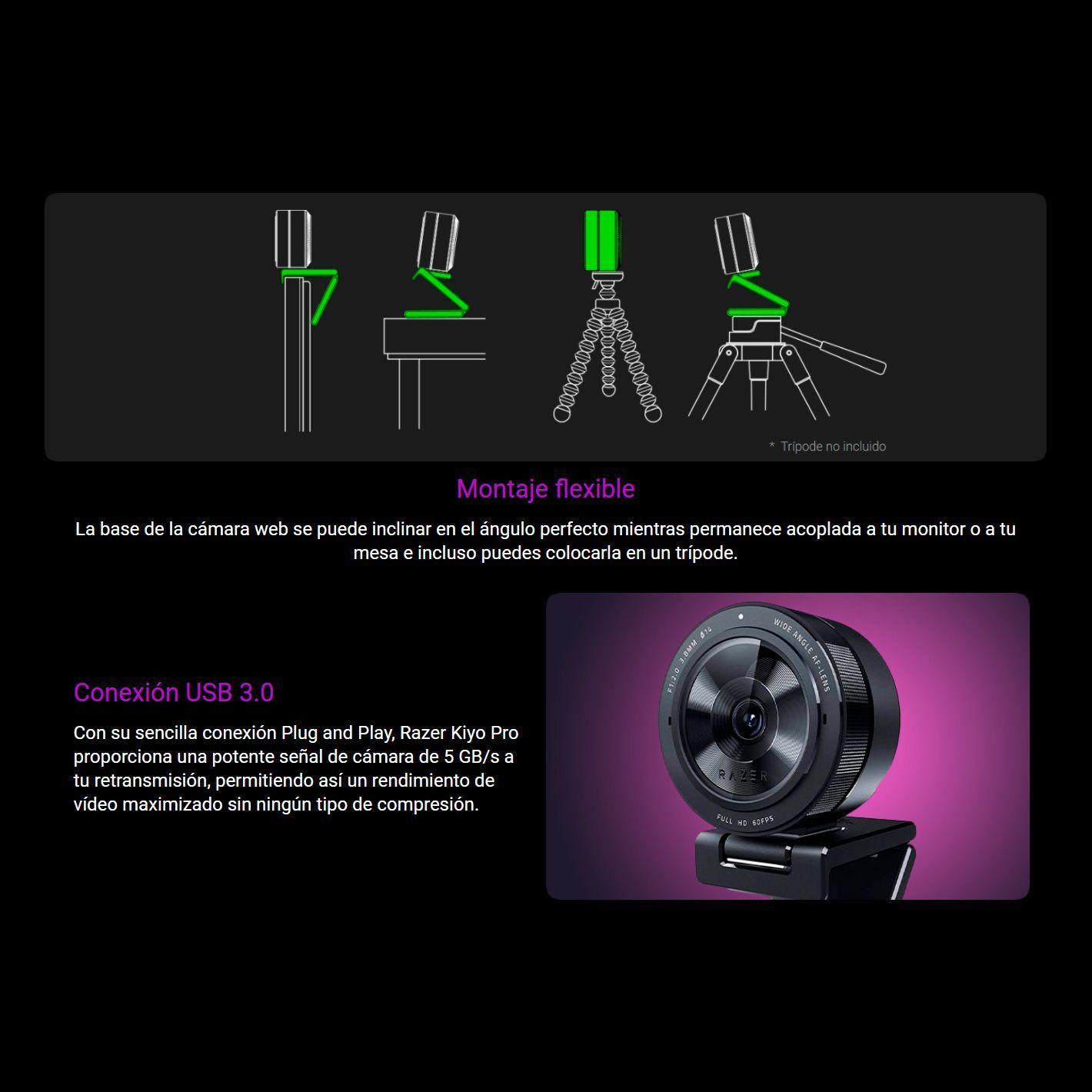 Cámara Webcam Razer Kiyo Pro USB 3.0 FHD 60fps-4
