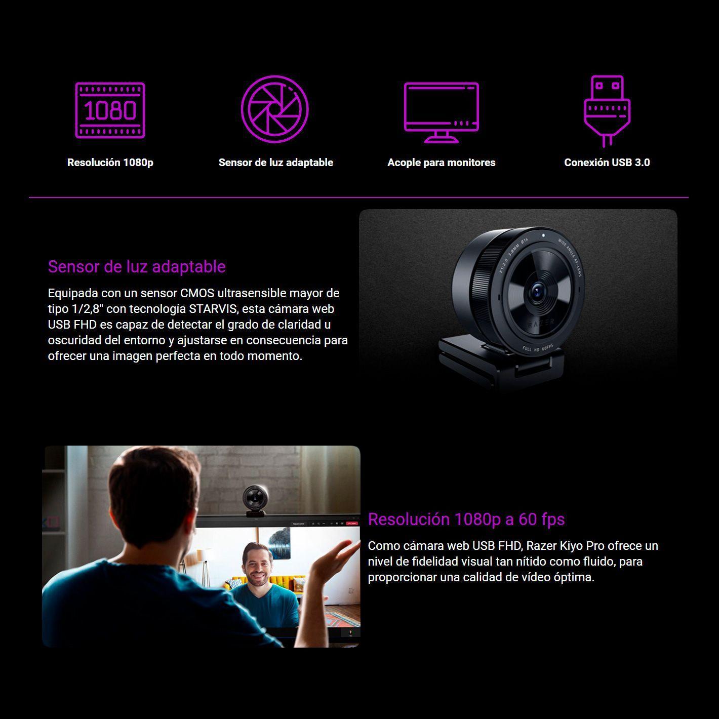 Cámara Webcam Razer Kiyo Pro USB 3.0 FHD 60fps-2