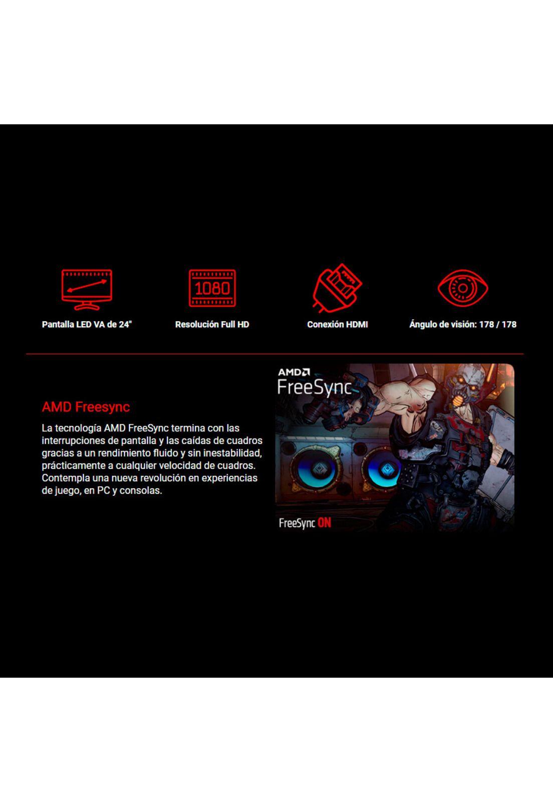 Monitor Gamer Riotoro Stingray FX24 24' 165Hz 1ms Base Giratoria-2