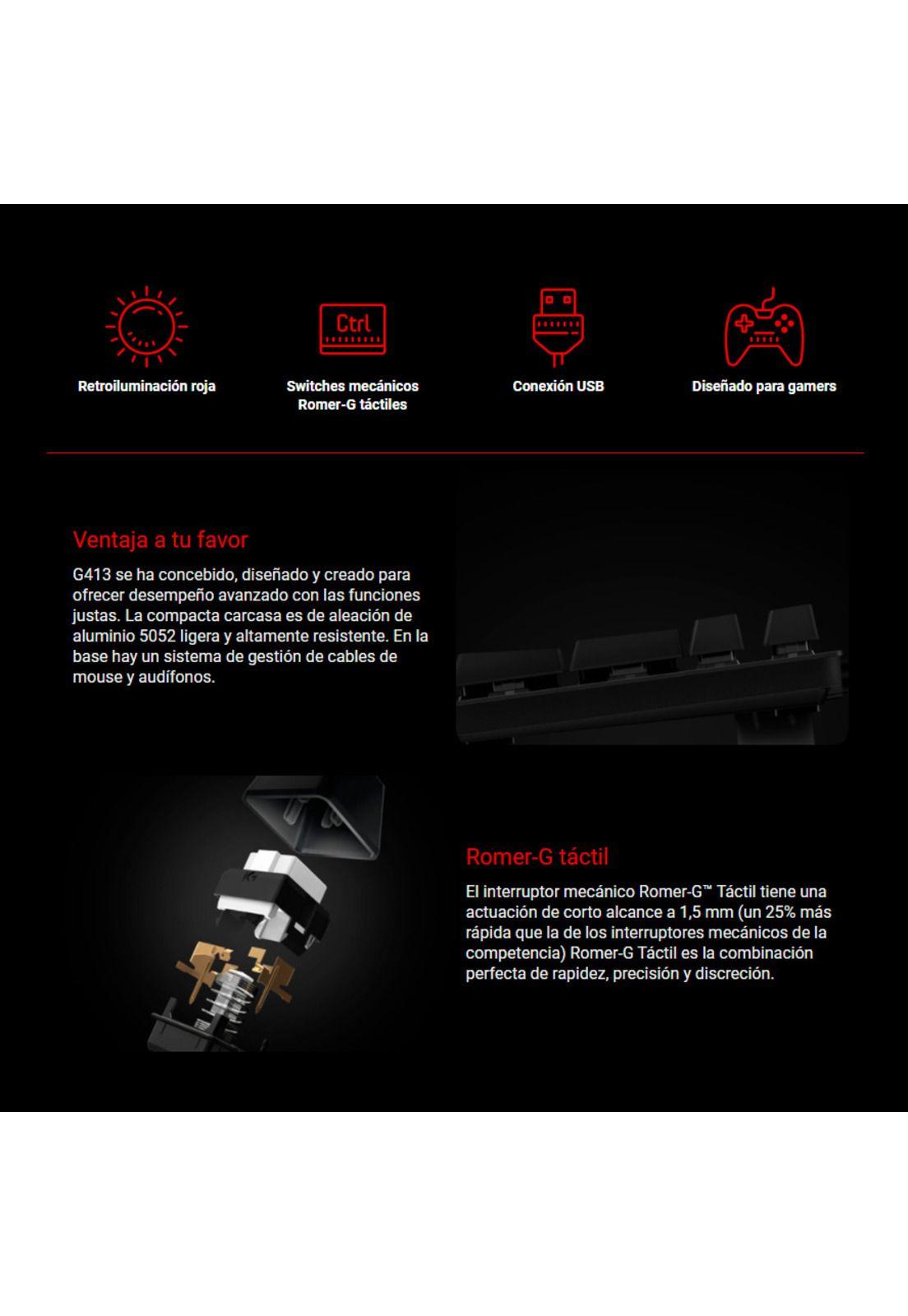 Teclado Gamer Mecanico Logitech G413 Carbon-2