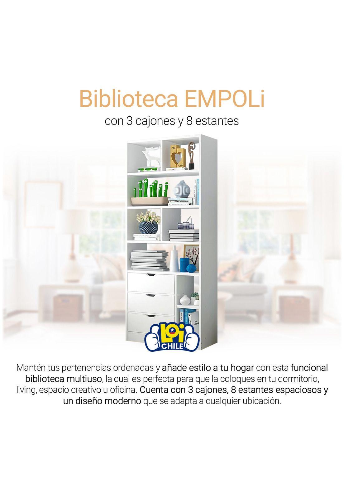 Biblioteca con 3 Cajones Blanca Empoli-1