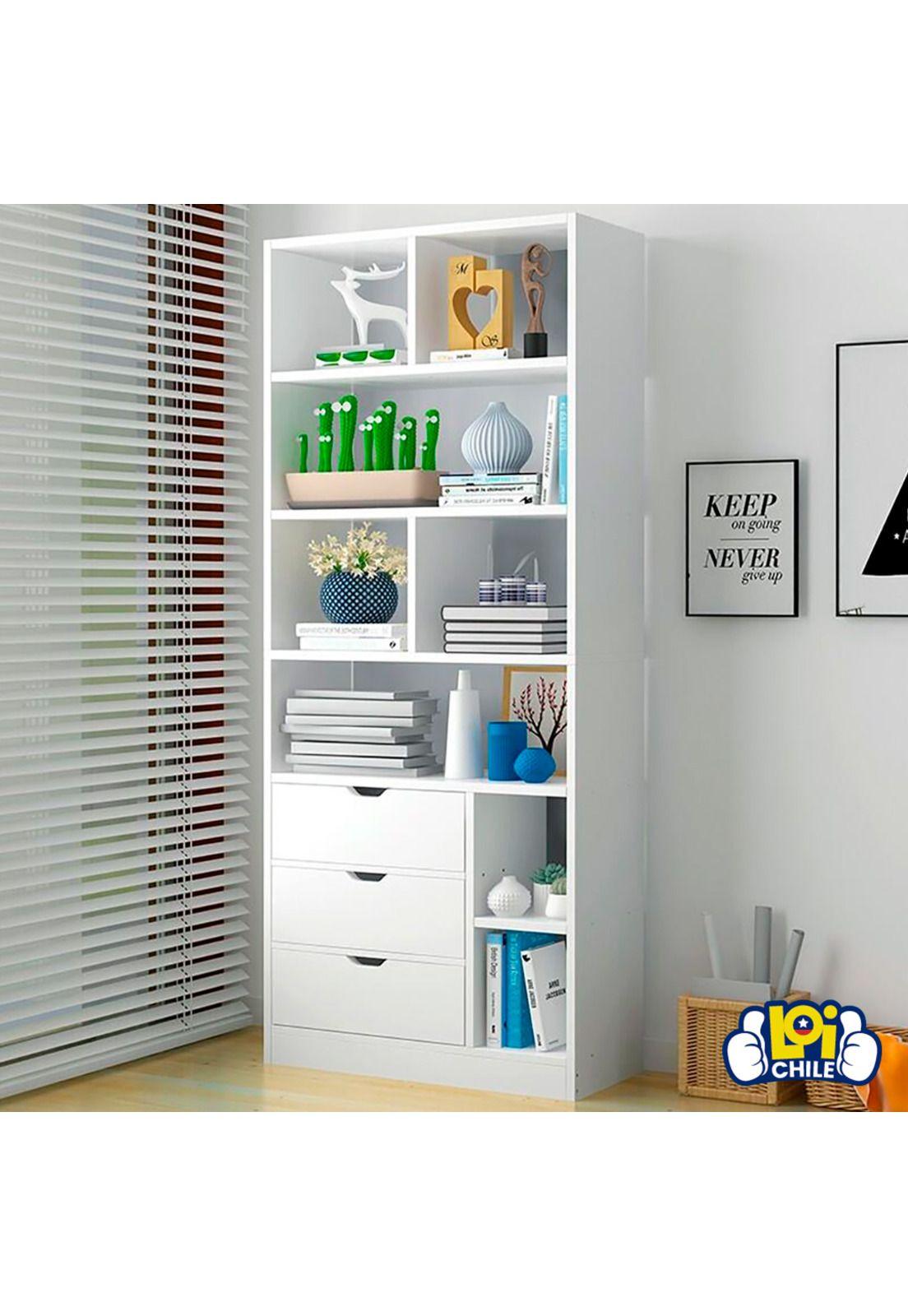 Biblioteca con 3 Cajones Blanca Empoli-3