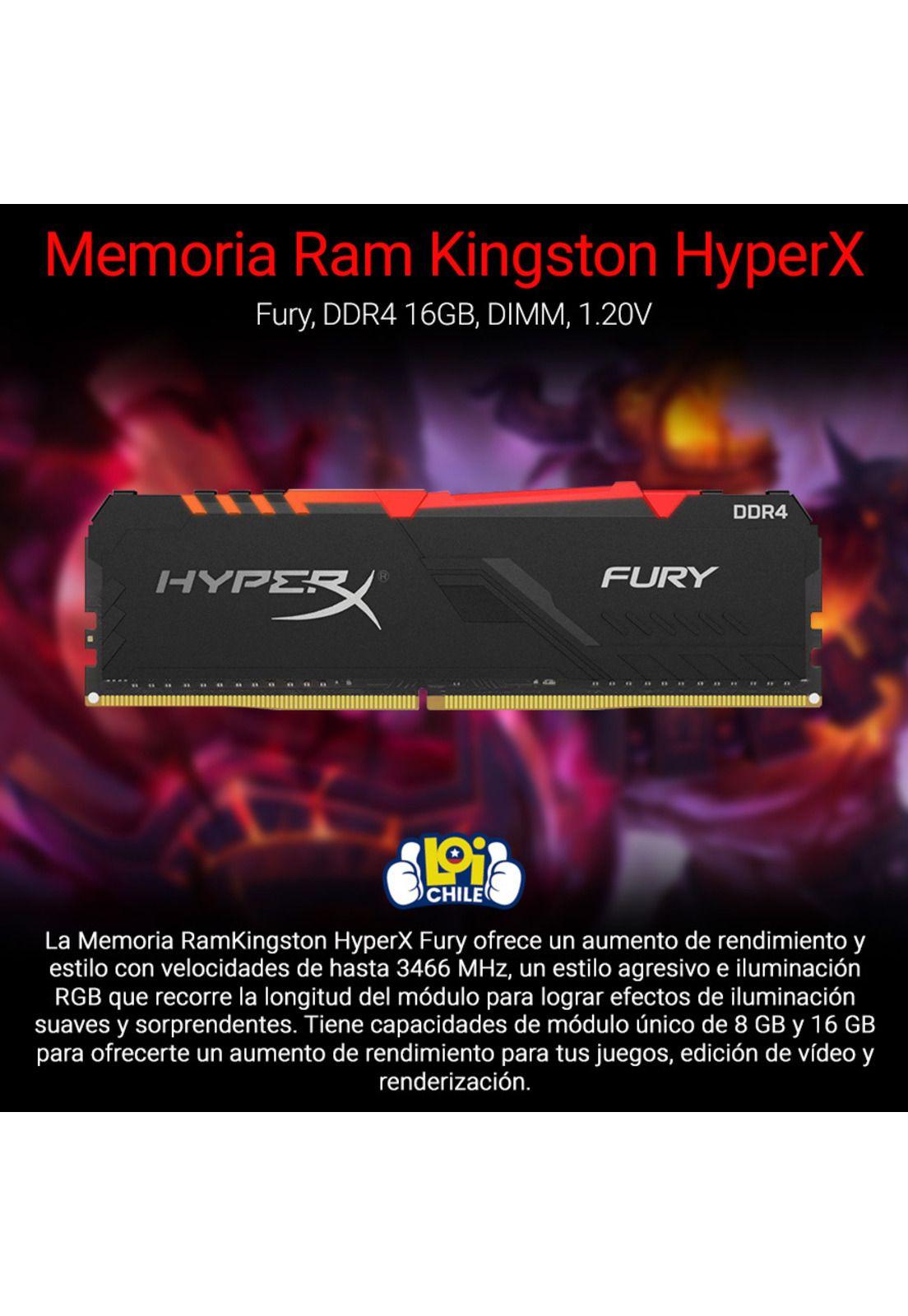 Memoria Ram Hyperx 16GB 2400Mhz DDR4 DIMM Fury RGB-1