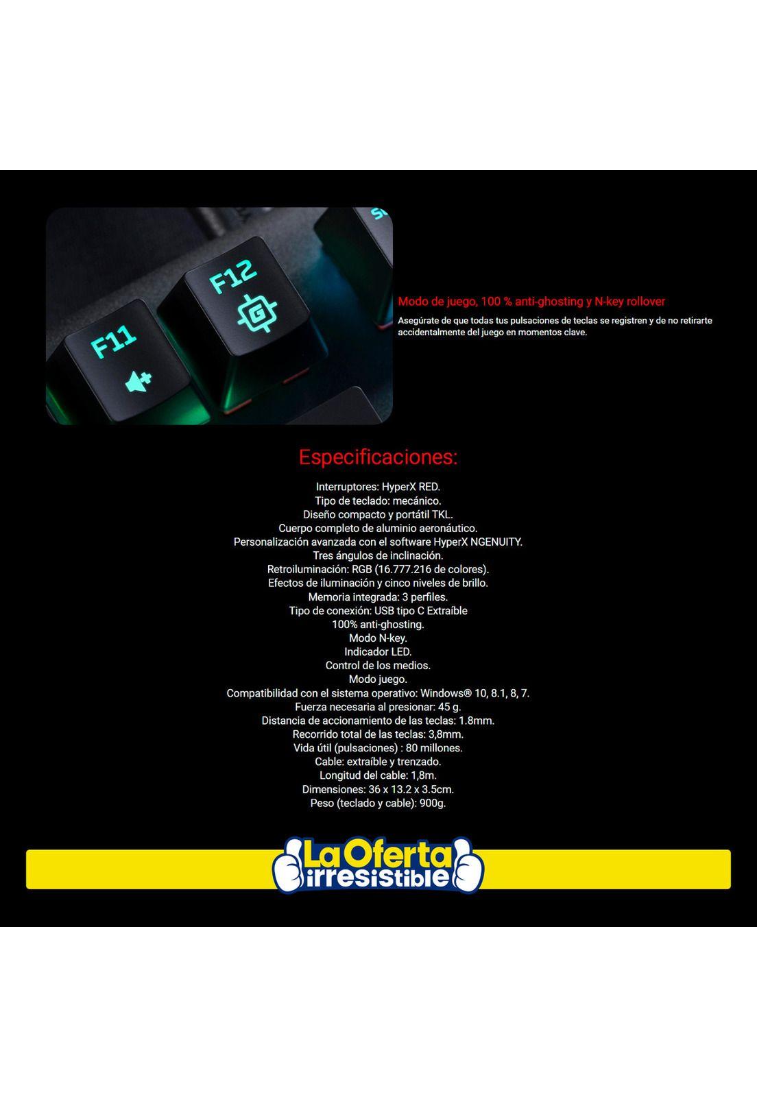 Teclado Gamer Mecanico HyperX Alloy Origins Core-4