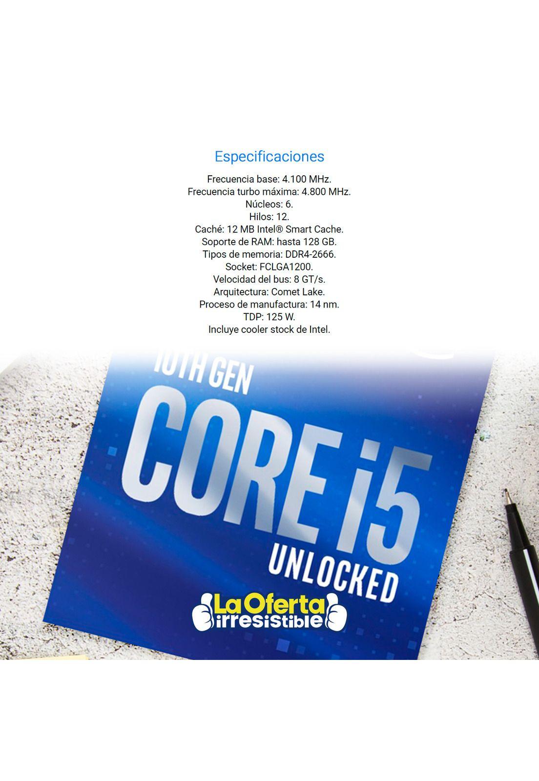 Procesador Intel Core i5-10600K 6 Nucleos 12 Hilos-4