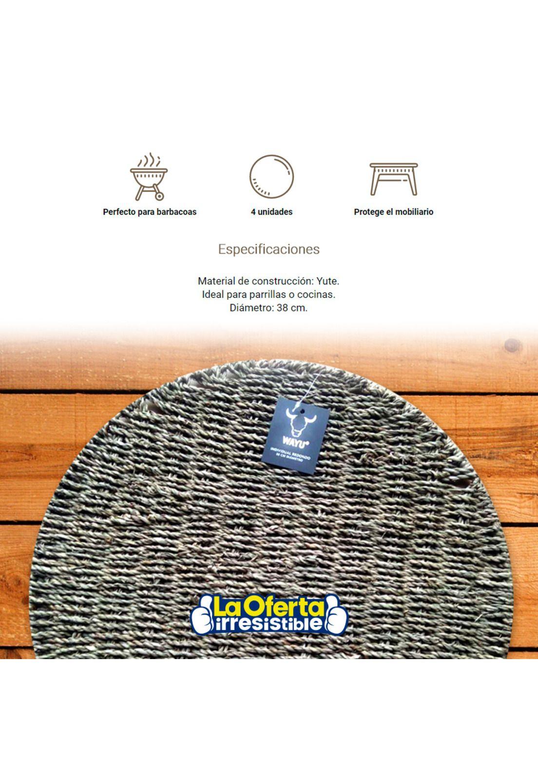 Set De 4 Individuales Redondos Wayu-2