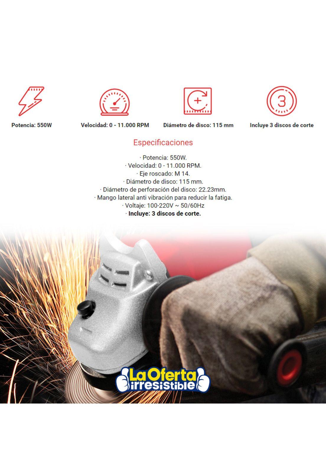 Esmeril Angular NAPPO + 3 Discos NHA-055-2