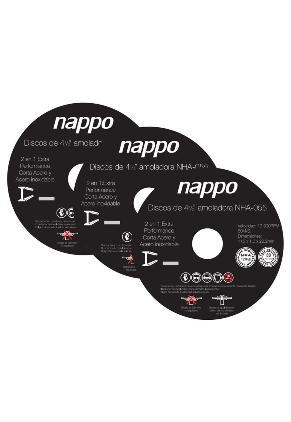 Esmeril Angular NAPPO + 3 Discos NHA-055-4