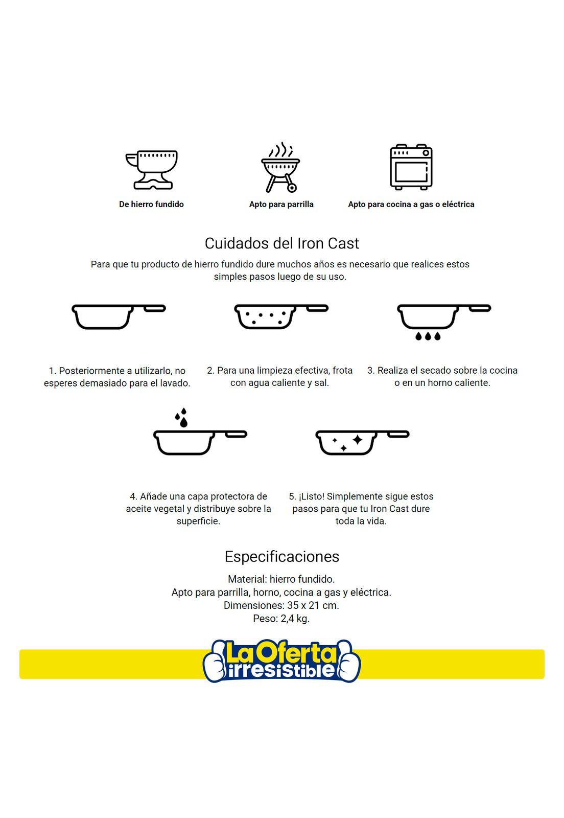 Sarten con Grill y Mango Iron Cast Wayu-2