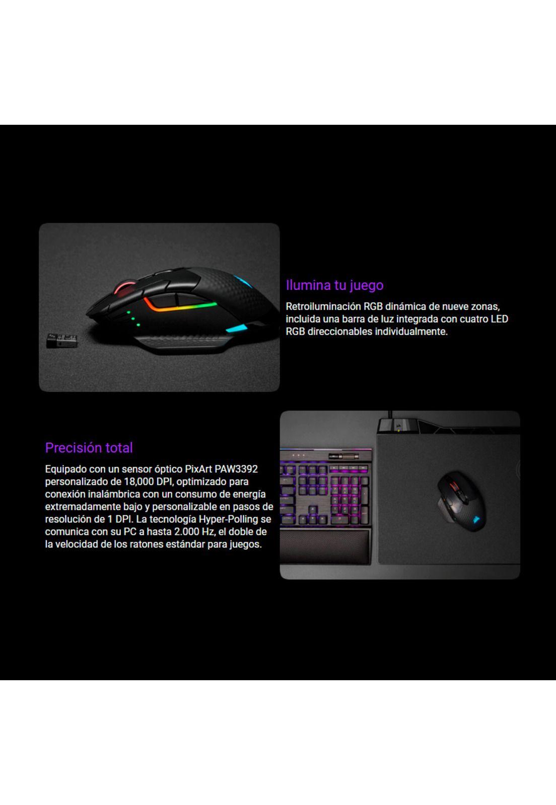 Mouse Gamer Corsair Dark Core RGB Pro SE Inalambrico-3