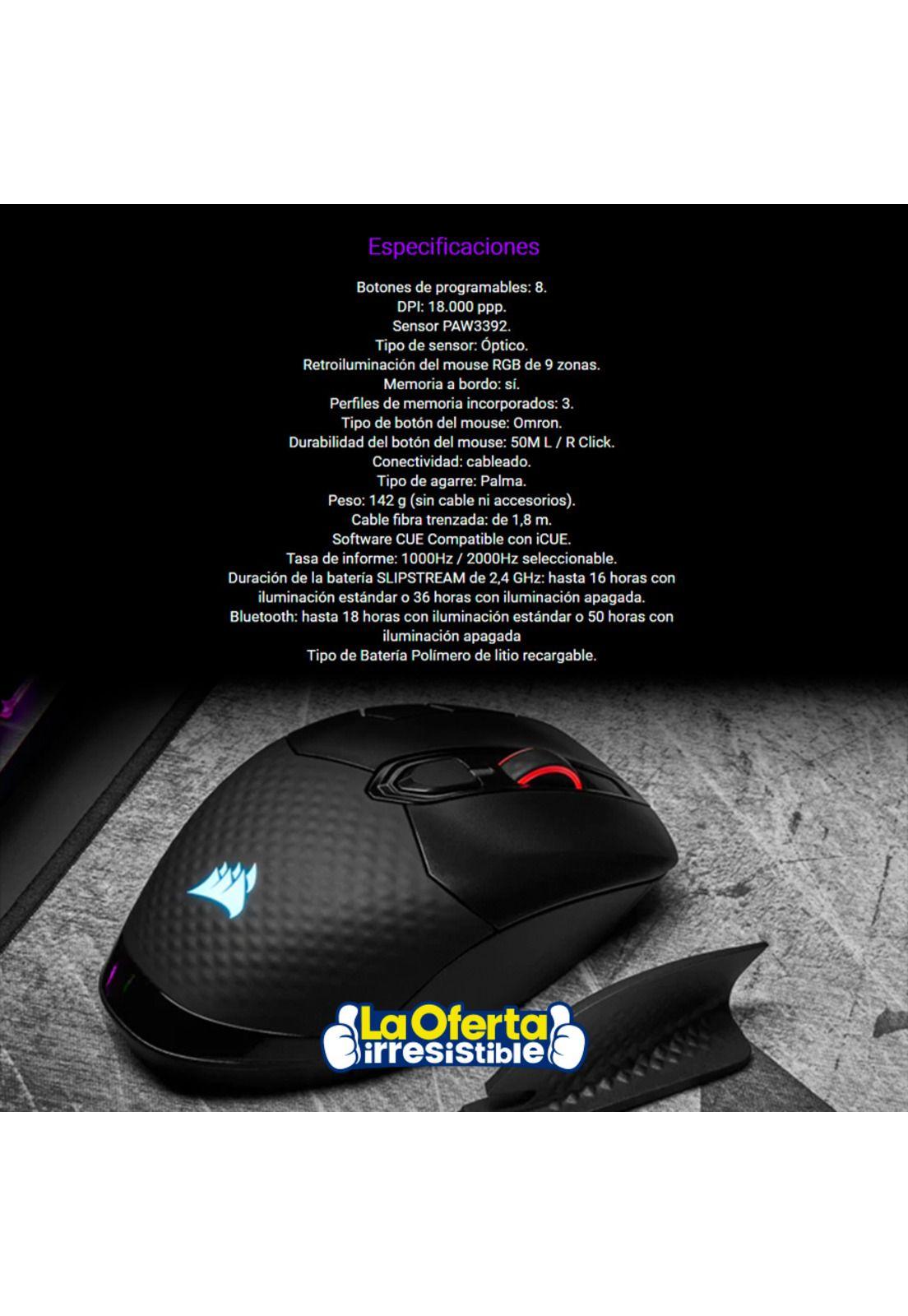 Mouse Gamer Corsair Dark Core RGB Pro SE Inalambrico-4