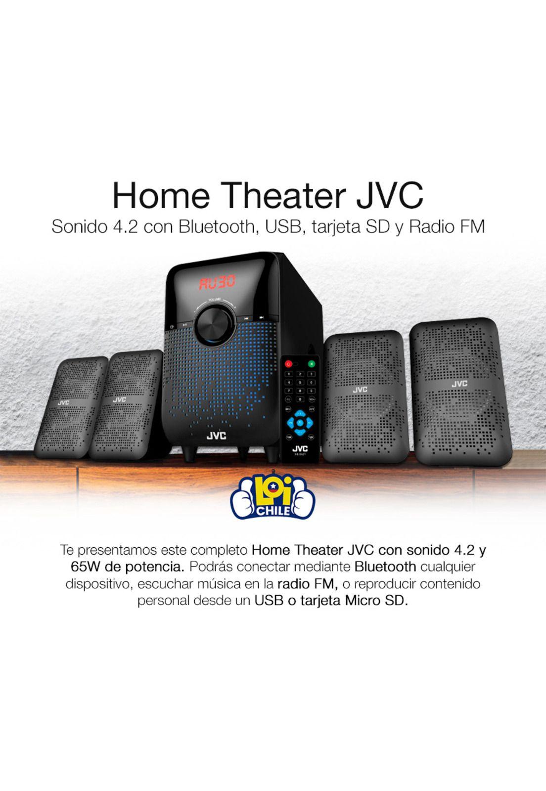 Home Theater JVC Teatro en Casa Sonido 4,2 65w Bluetooth USB Radio FM-1