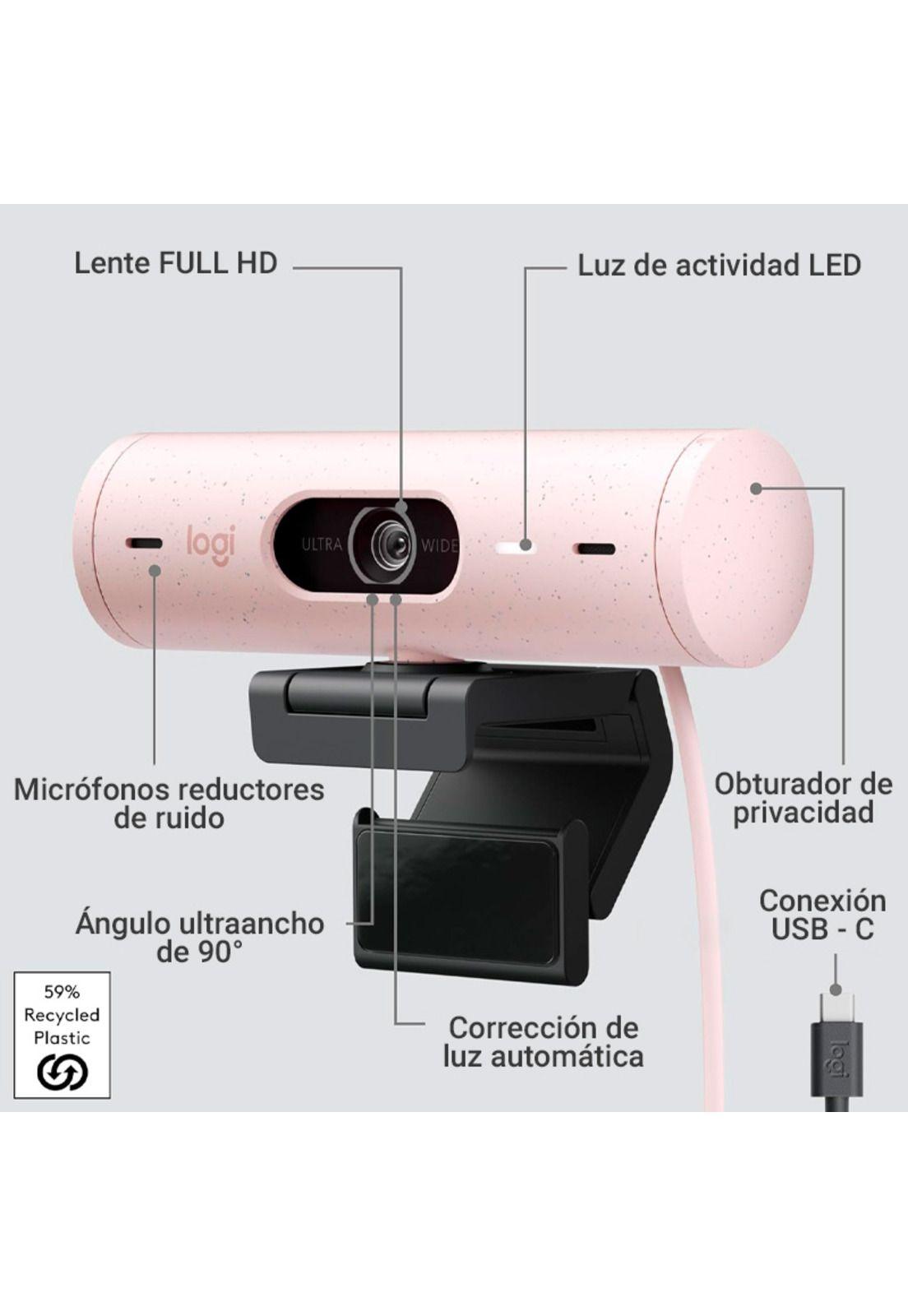 Webcam Logitech Brio 500 Webcam Full HD Rosa-6