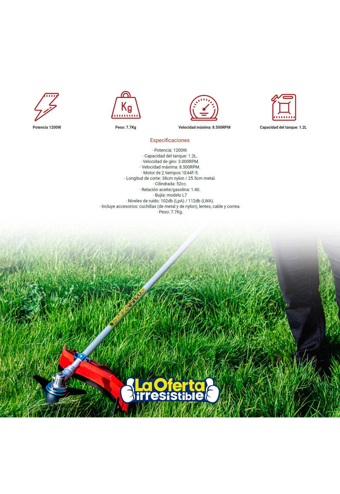 Orilladora Desmalezadora Inalámbrica Nappo Motor 52cc 1200w-2