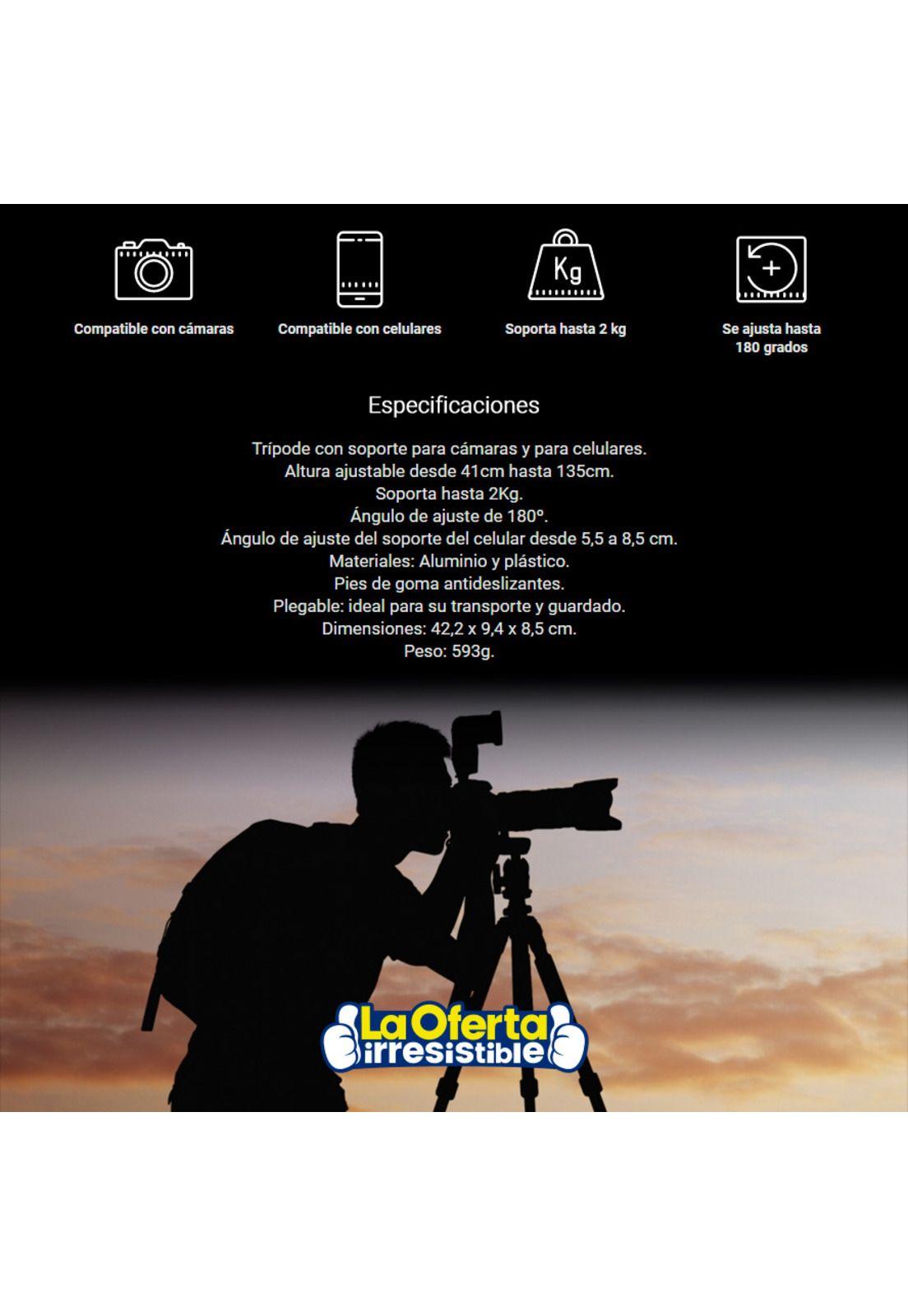 Tripode Con Soporte Para Camaras Y Celulares Kolke KVT-449-2