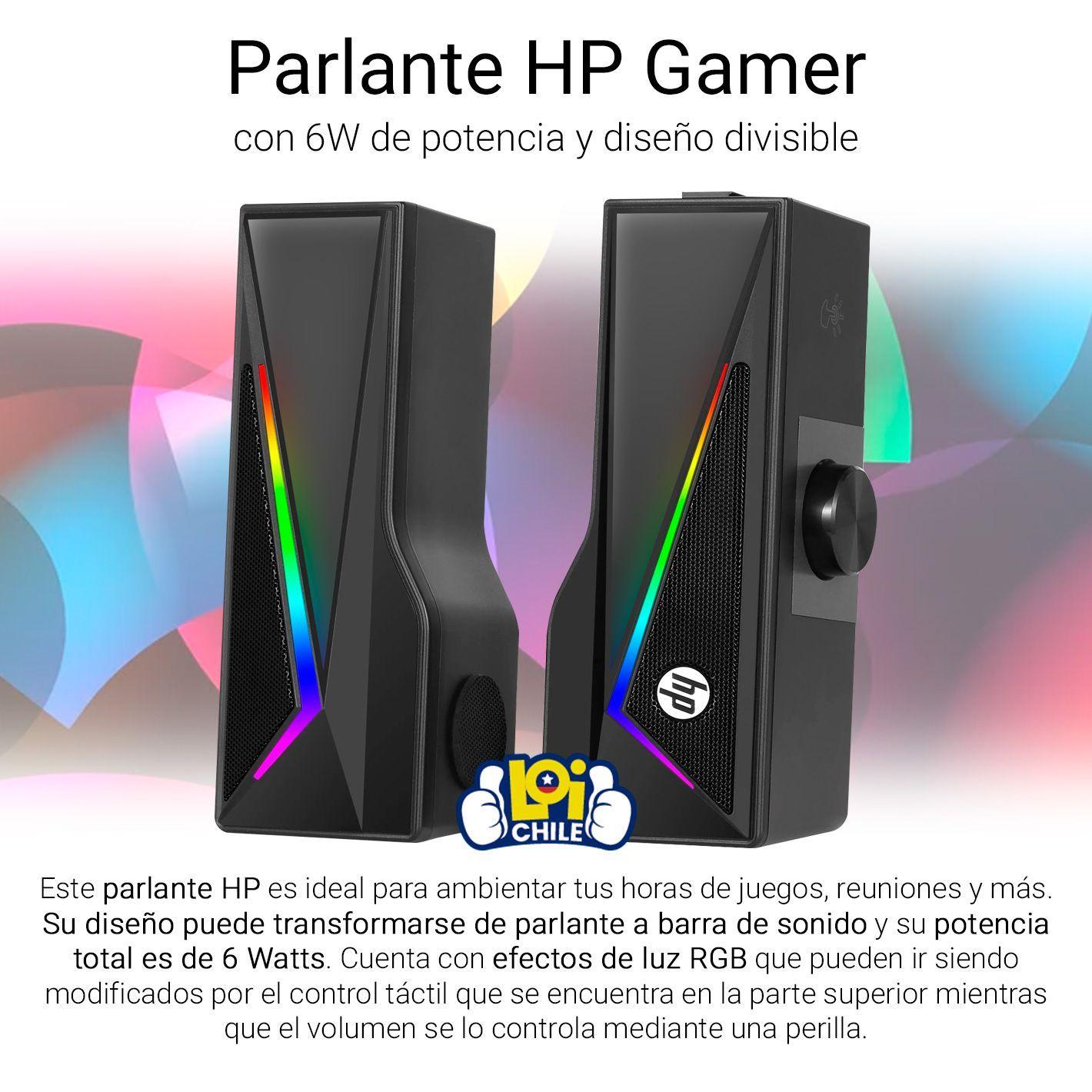 Parlante Gamer HP 2 en 1 RGB USB 6W de Potencia-2