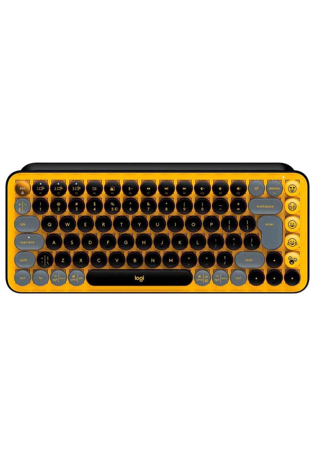 Teclado Inalámbrico Logitech Pop Keys Amarillo y Negro-0