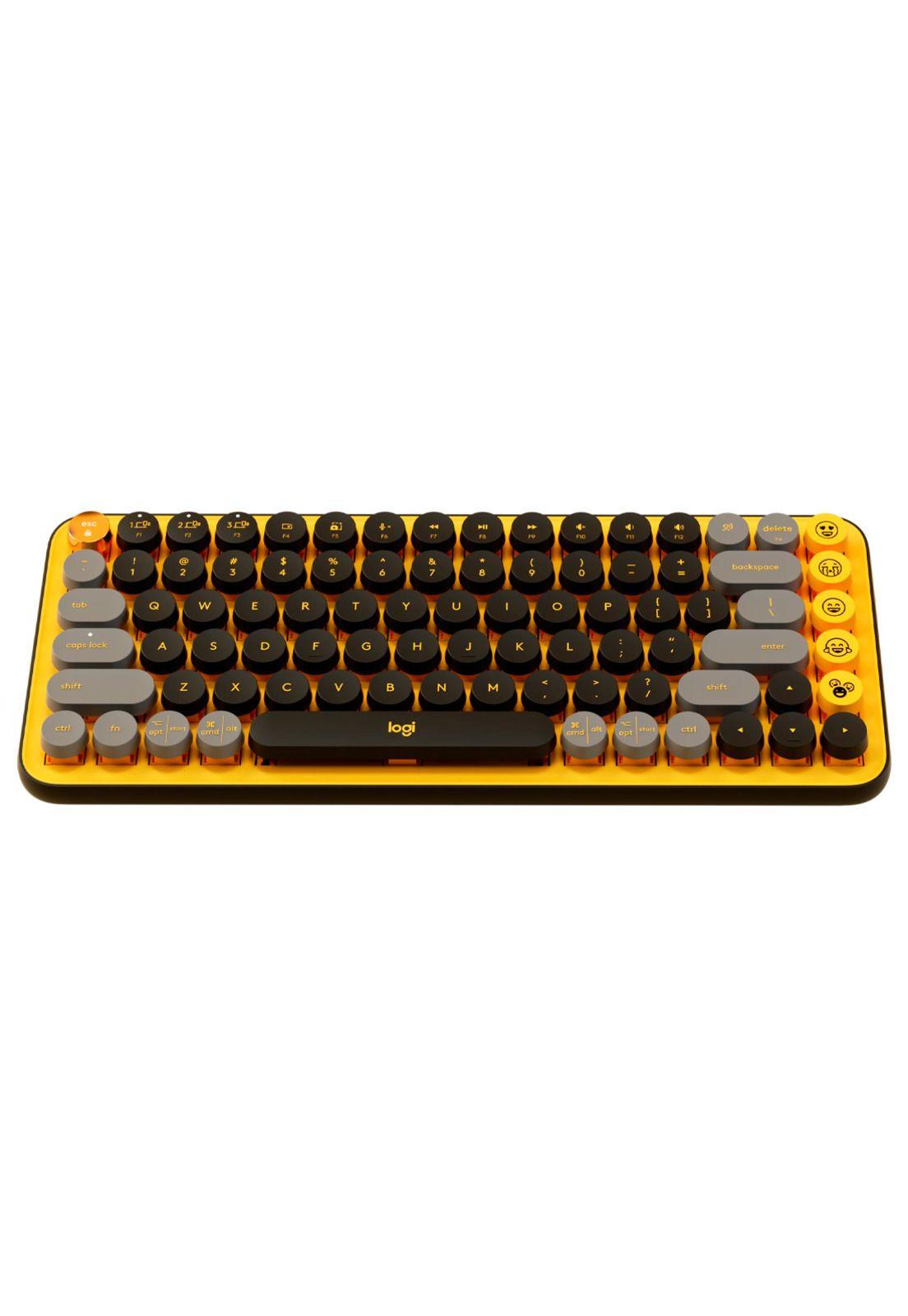Teclado Inalámbrico Logitech Pop Keys Amarillo y Negro-1