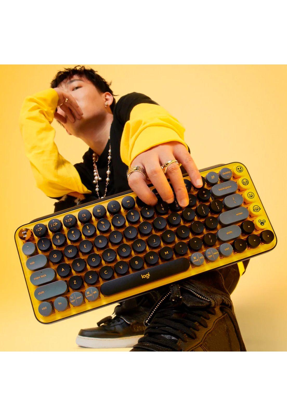 Teclado Inalámbrico Logitech Pop Keys Amarillo y Negro-6