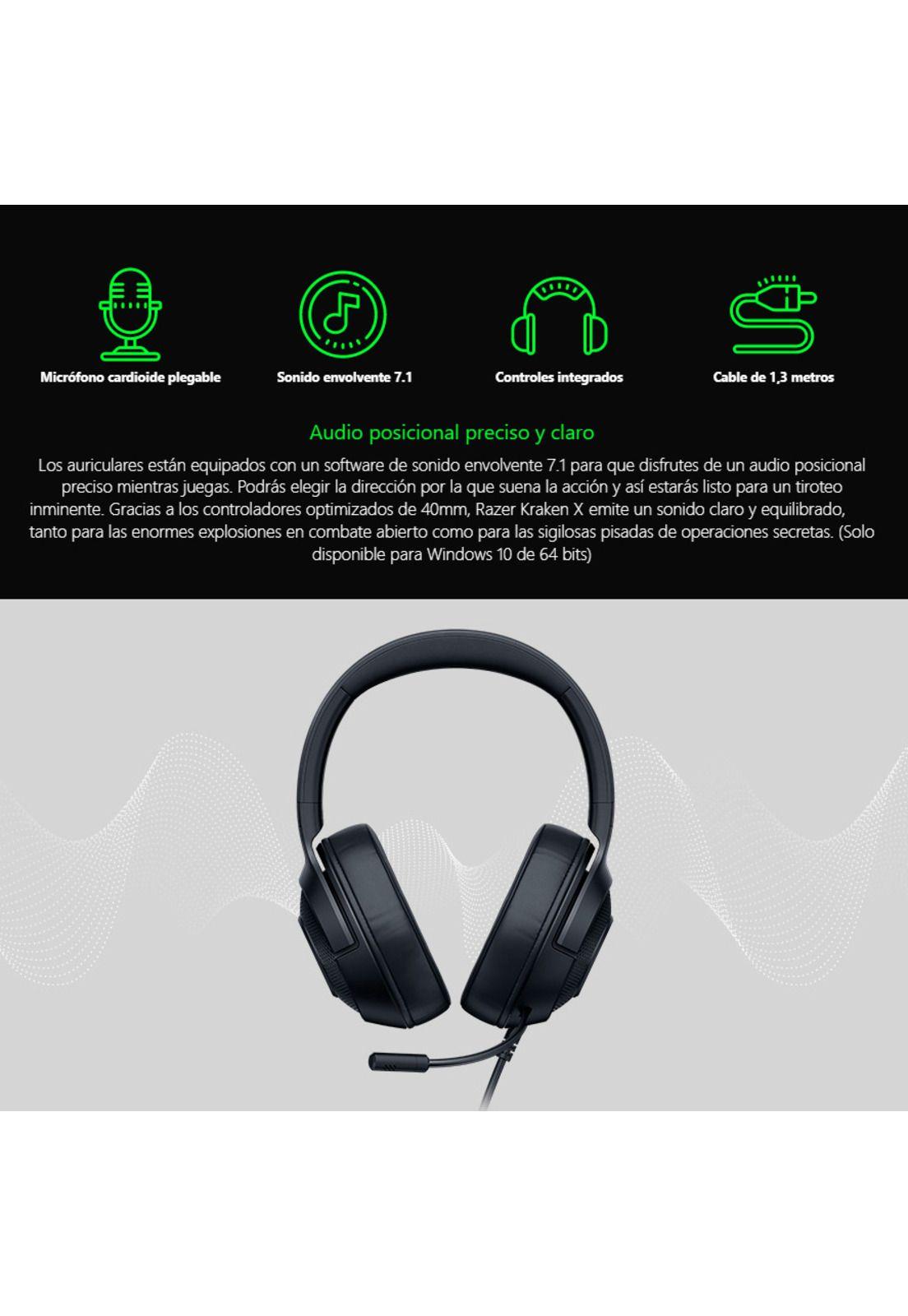 Audífonos Gamer Razer Kraken X 7,1 Ps4 Switch Xbox Pc Mac-2