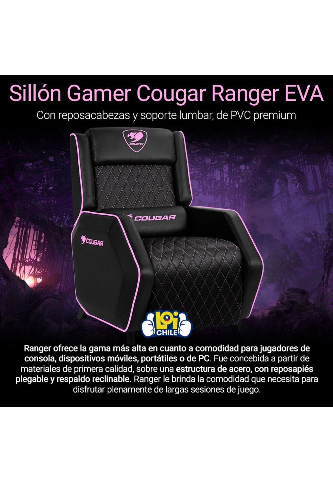 Sillon Gamer Cougar Ranger EVA Rosa Eco Cuero Reclinable-1