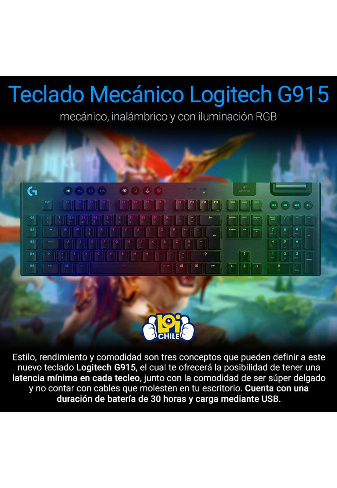 Teclado Gamer Mecanico Inalambrico Logitech G915 Lightspeed RGB-1