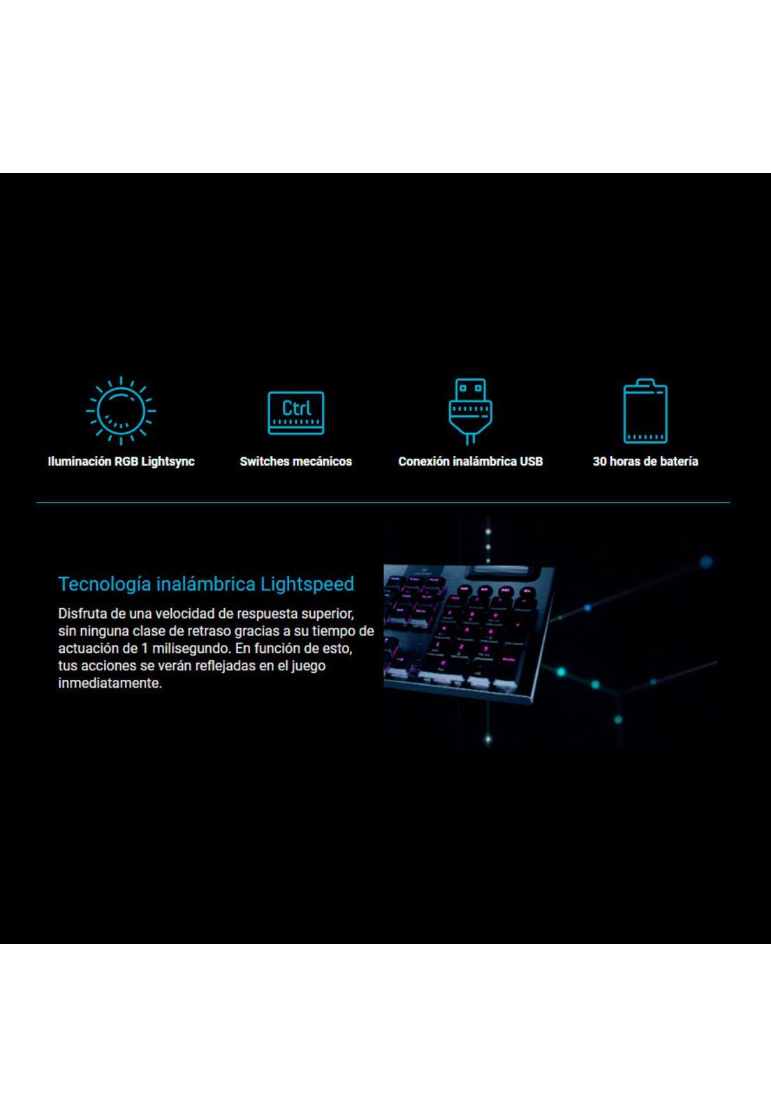 Teclado Gamer Mecanico Inalambrico Logitech G915 Lightspeed RGB-2