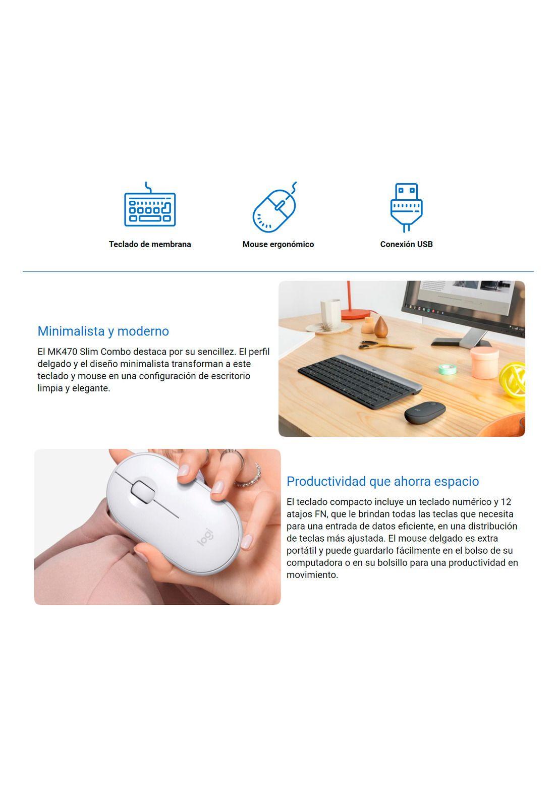 Kit Logitech MK470 Teclado y Mouse Inalambrico-2