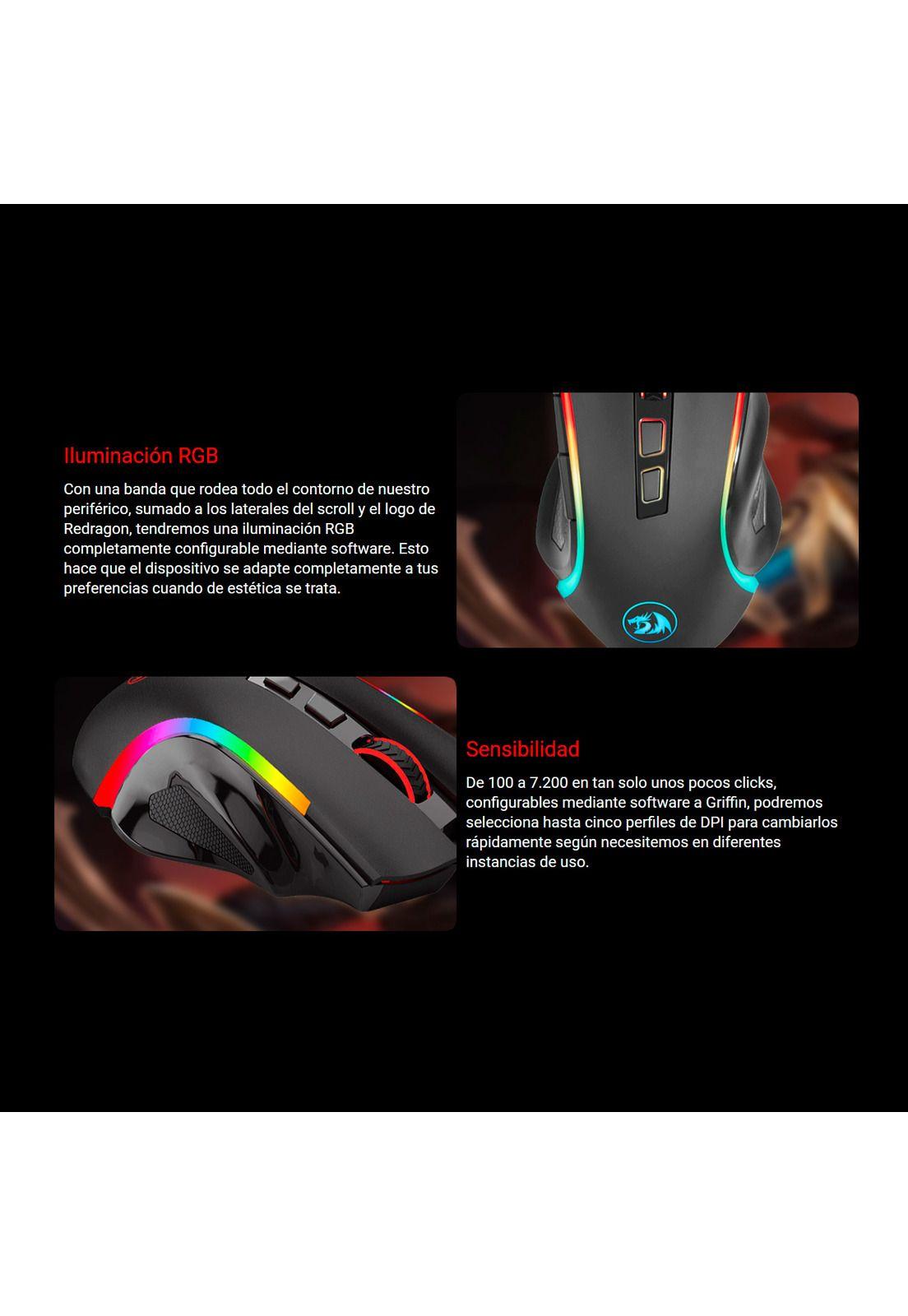 Kit Gamer Redragon Teclado Kumara + Mouse Griffin M607-3