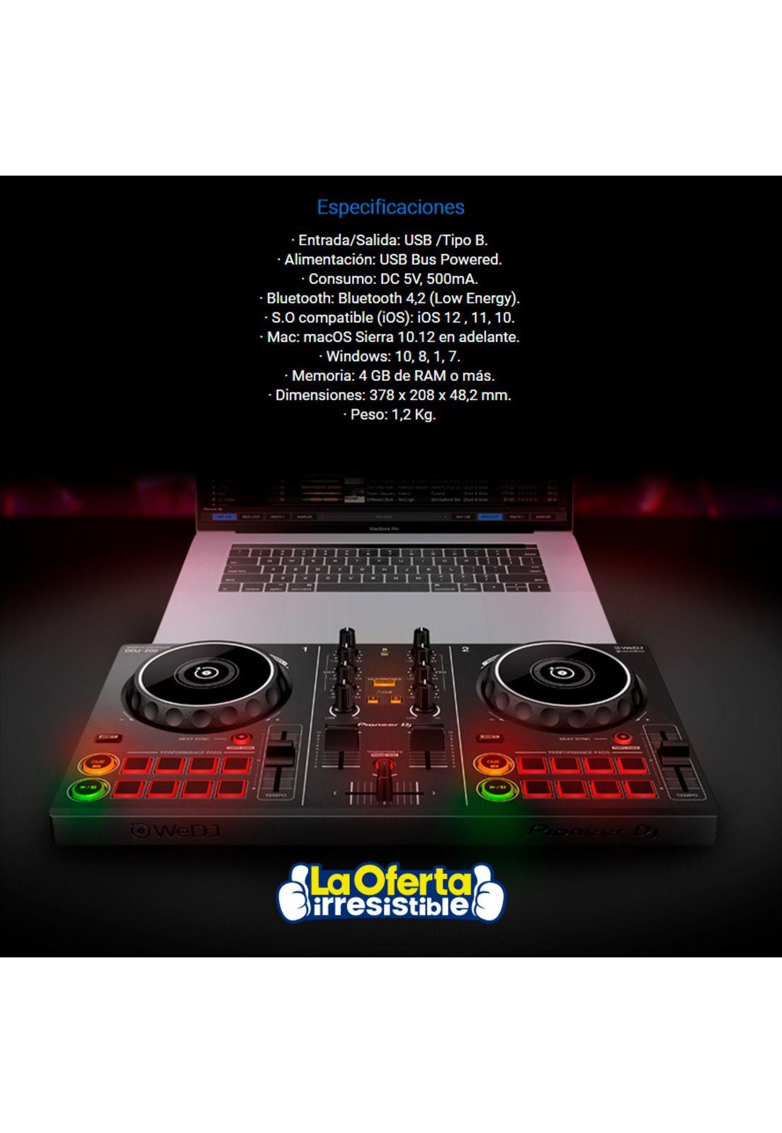 Controlador Smart Dj Pioneer Wedj Rekordbox Ddj-200-3