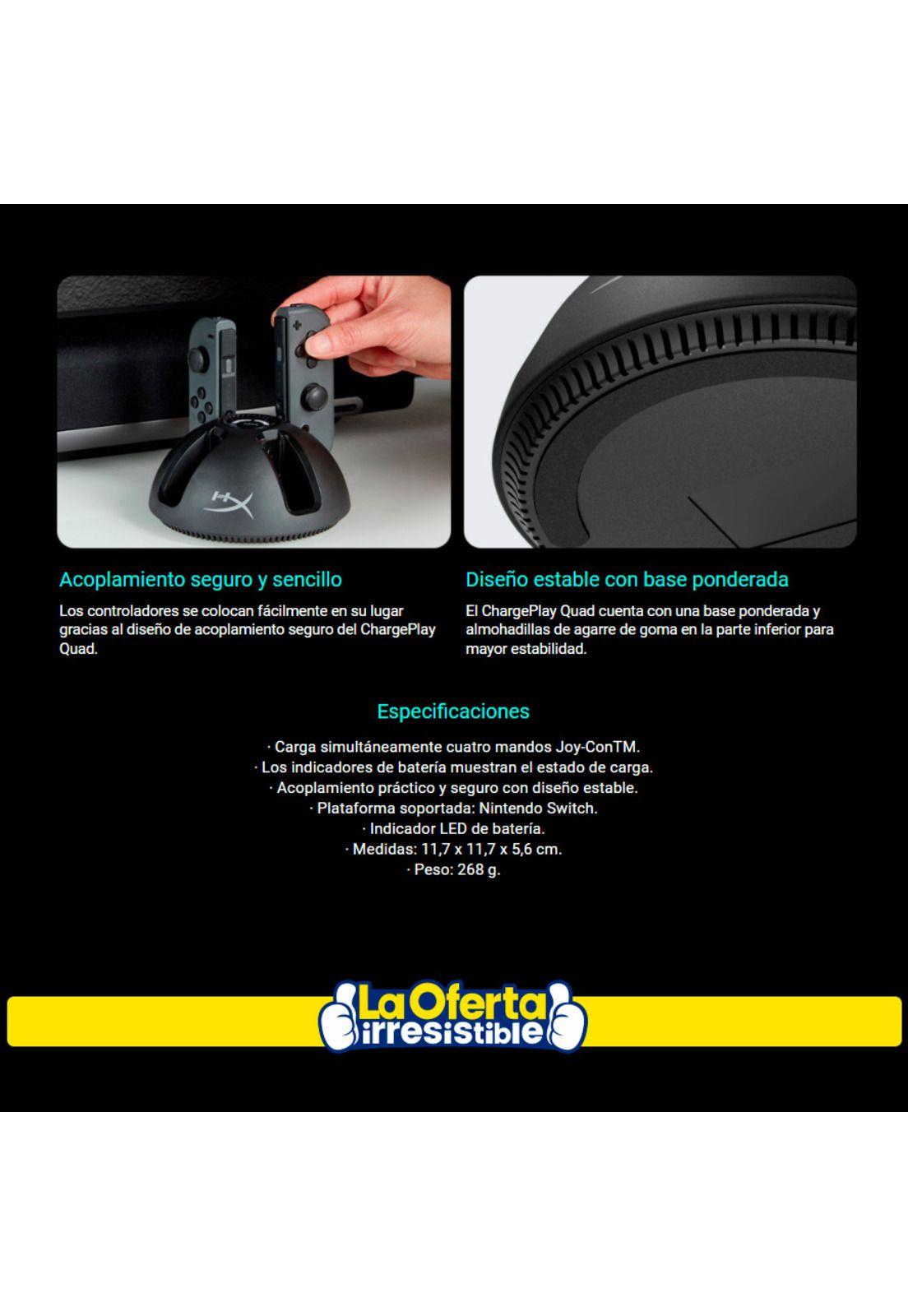 Cargador HyperX Chargeplay Quad para Controles Nintendo Wii-3