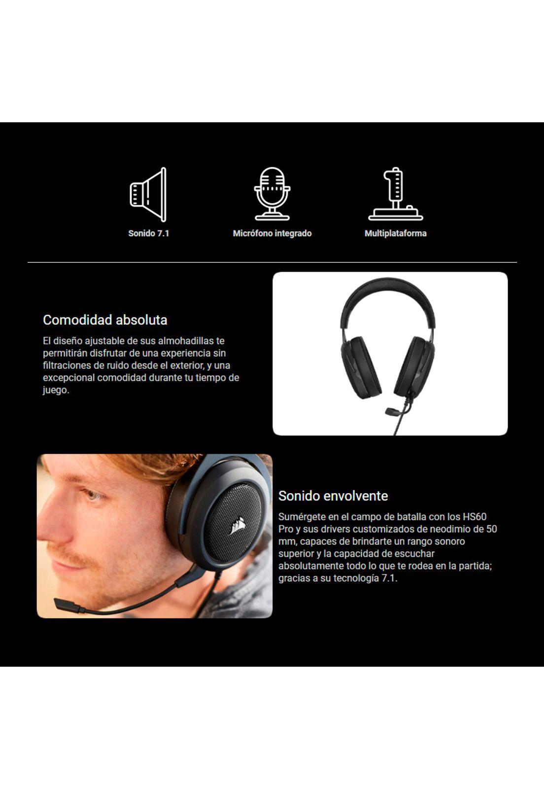 Audifonos Gamer Corsair Hs60 Pro Ps4 Pc4 Xbox Switch-2