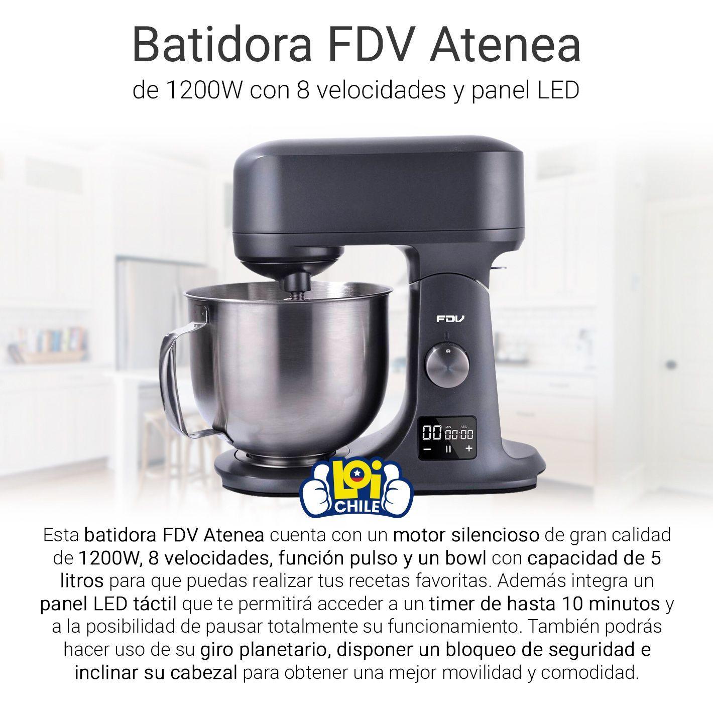 Batidora de Pie FDV Atenea Gris 8 Velocidades y Panel LCD-1