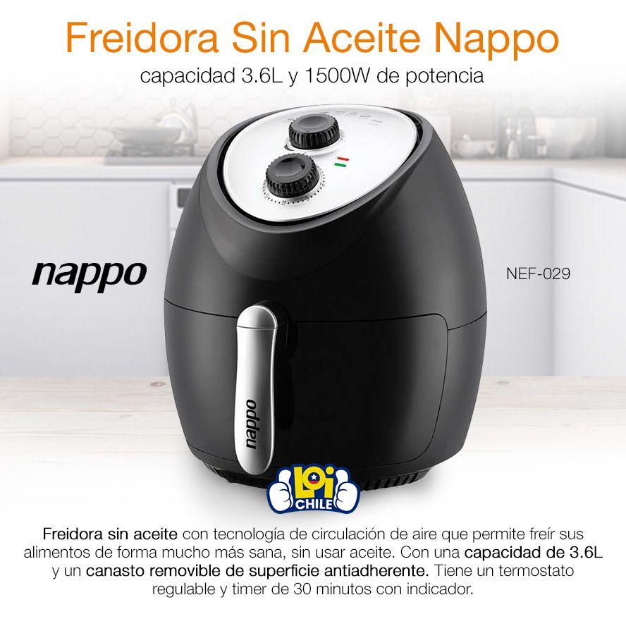 Freidora Sin Aceite Nappo de 3,6 Litros y 1500w de Potencia-0