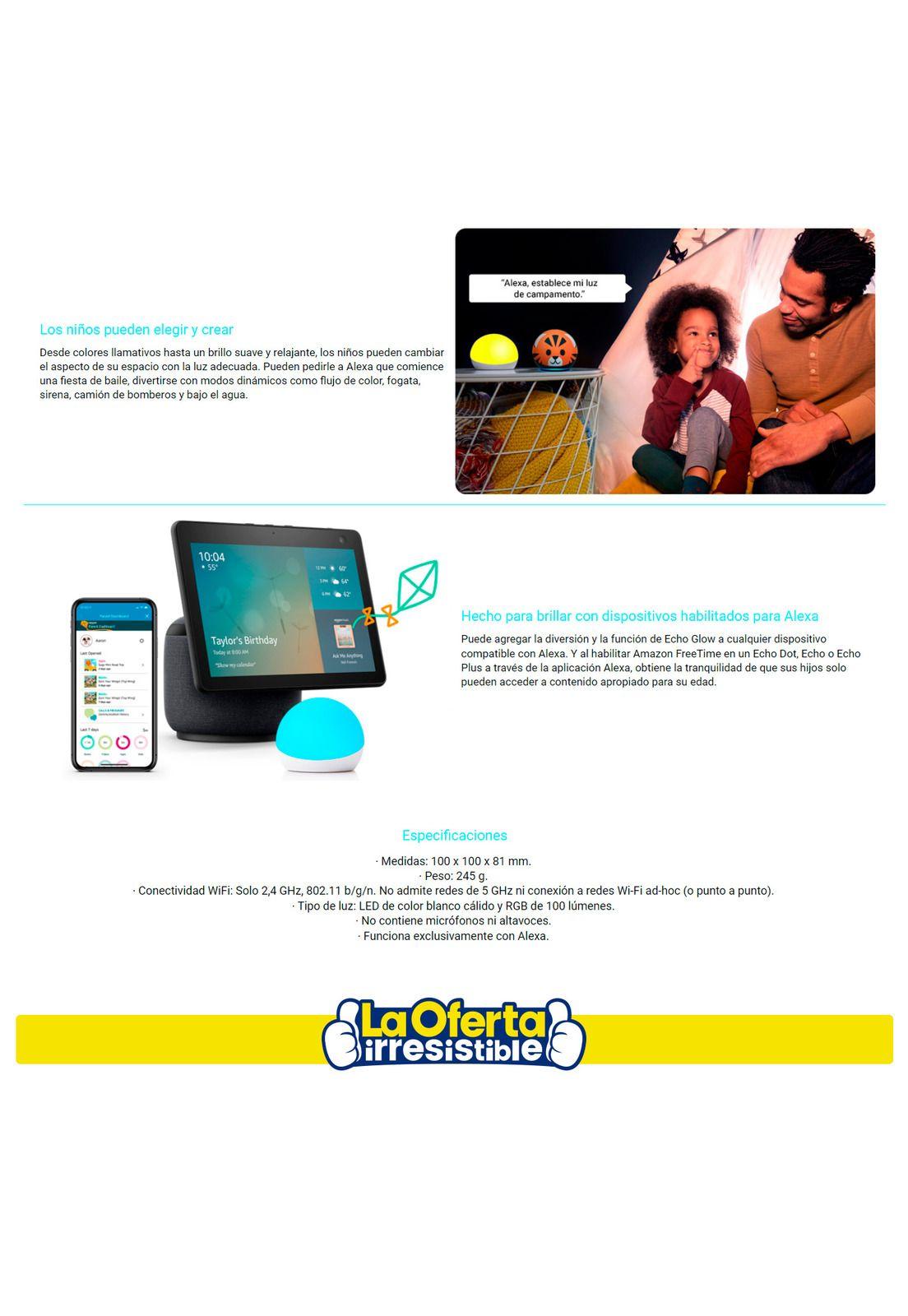 Lámpara Inteligente Multicolor Amazon Echo Glow-3