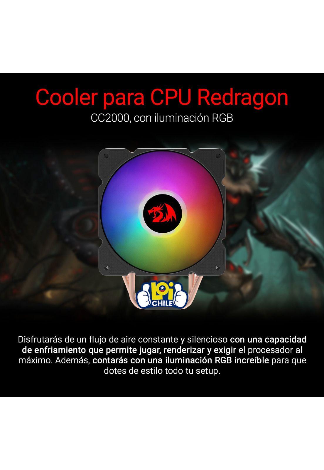 Ventilador Procesador Gamer Redragon Cc2000 120mm RGB-1