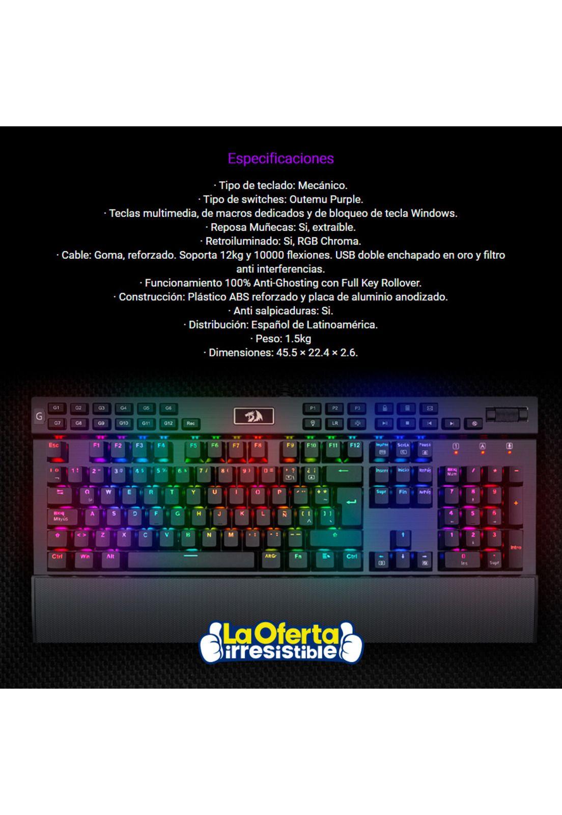 Teclado Gamer Redragon Yama K550-3