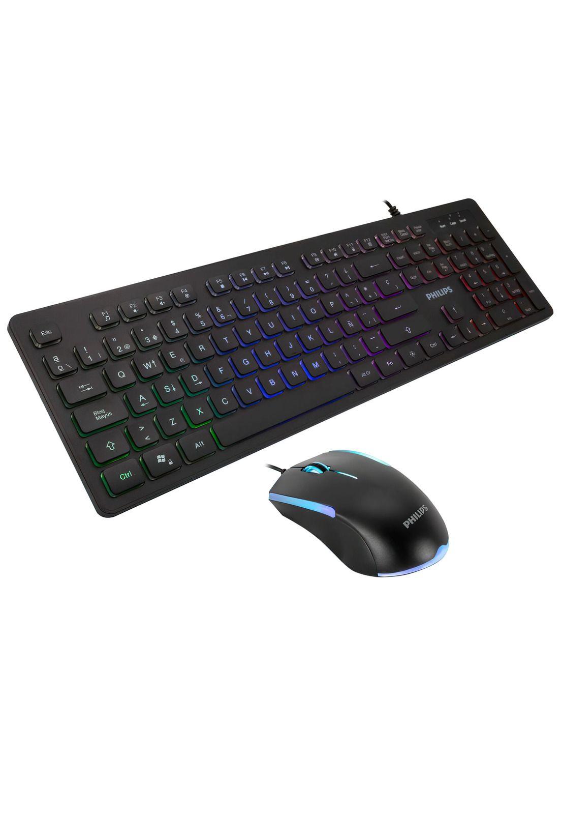 Teclado Gamer RGB y Mouse con 1.200 DPI Kit Philips-0