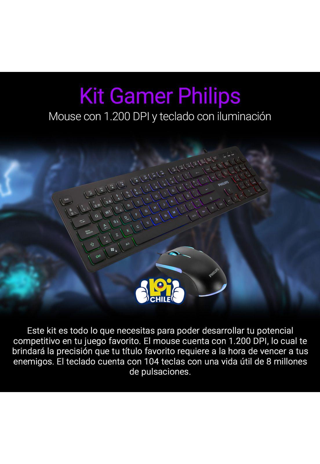 Teclado Gamer RGB y Mouse con 1.200 DPI Kit Philips-1