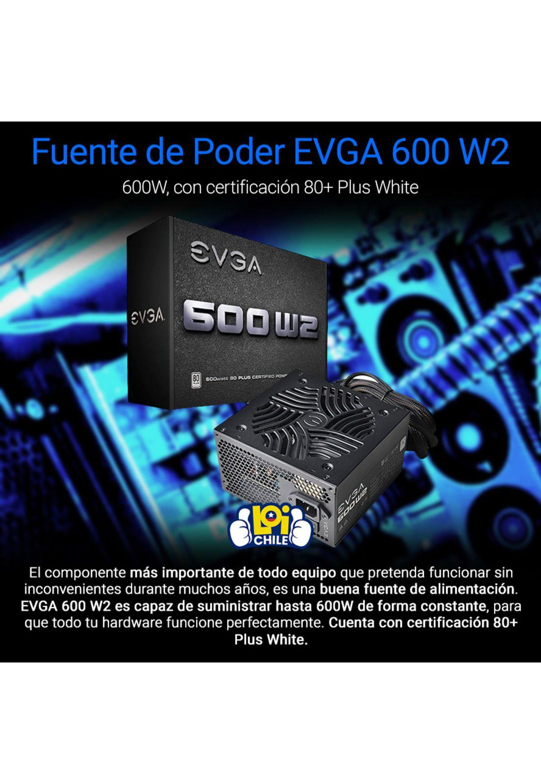 Fuente de Poder EVGA 600 W2 80 Plus-1