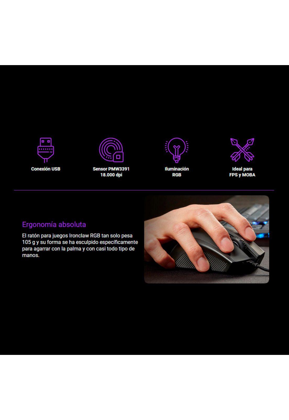 Mouse Gamer Corsair Ironclaw RGB 18000 DPI-2