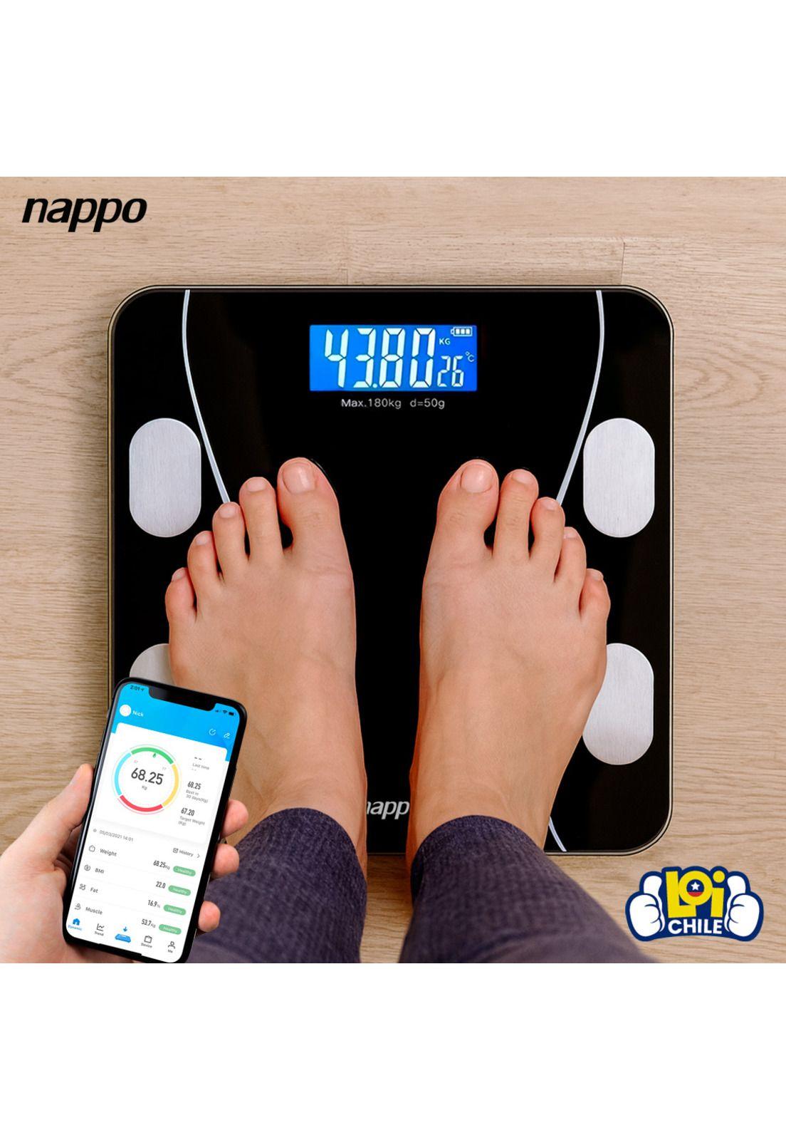 Balanza Nappo Body Fat Smart Bluetooth Display LCD 180Kg-2