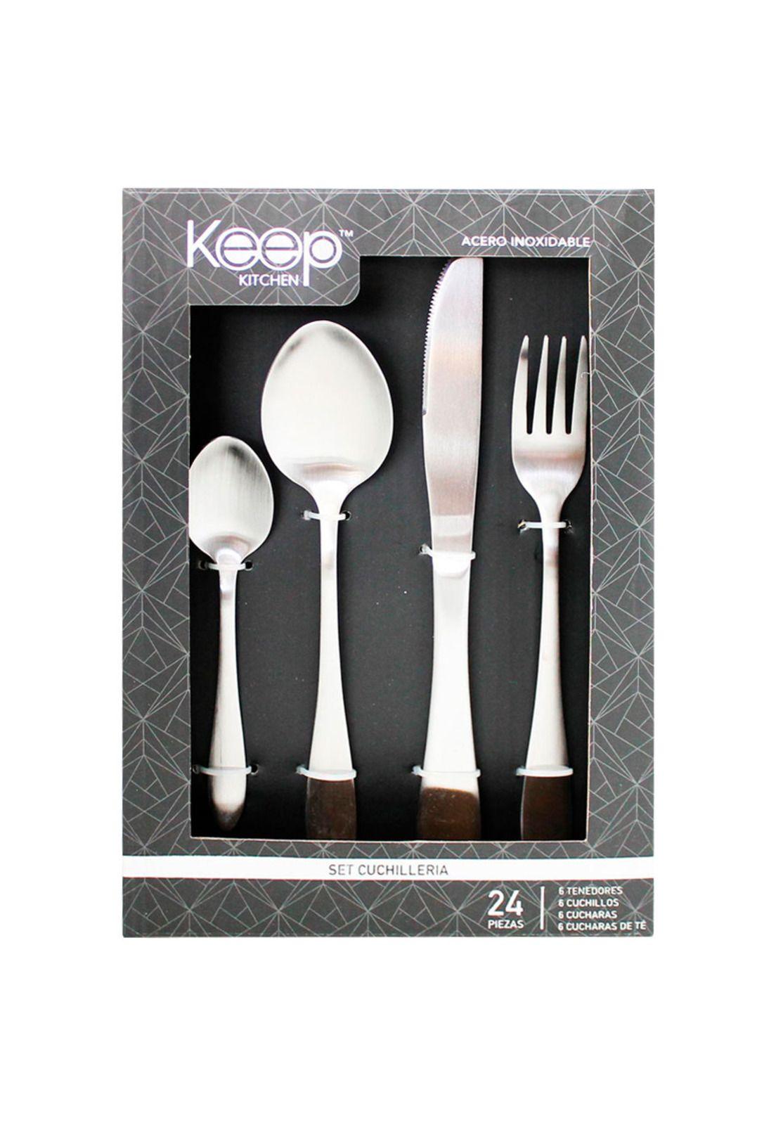 Set de Cubiertos Cuchillería Keep 24 piezas Silver-0