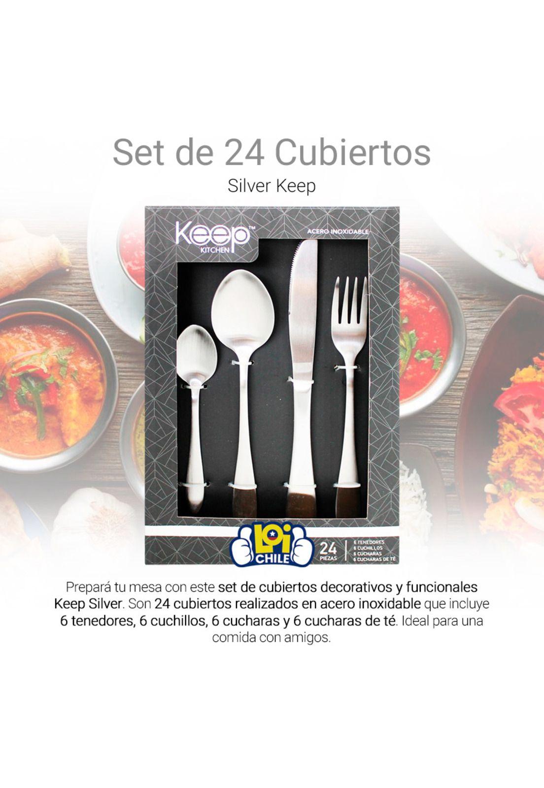 Set de Cubiertos Cuchillería Keep 24 piezas Silver-1
