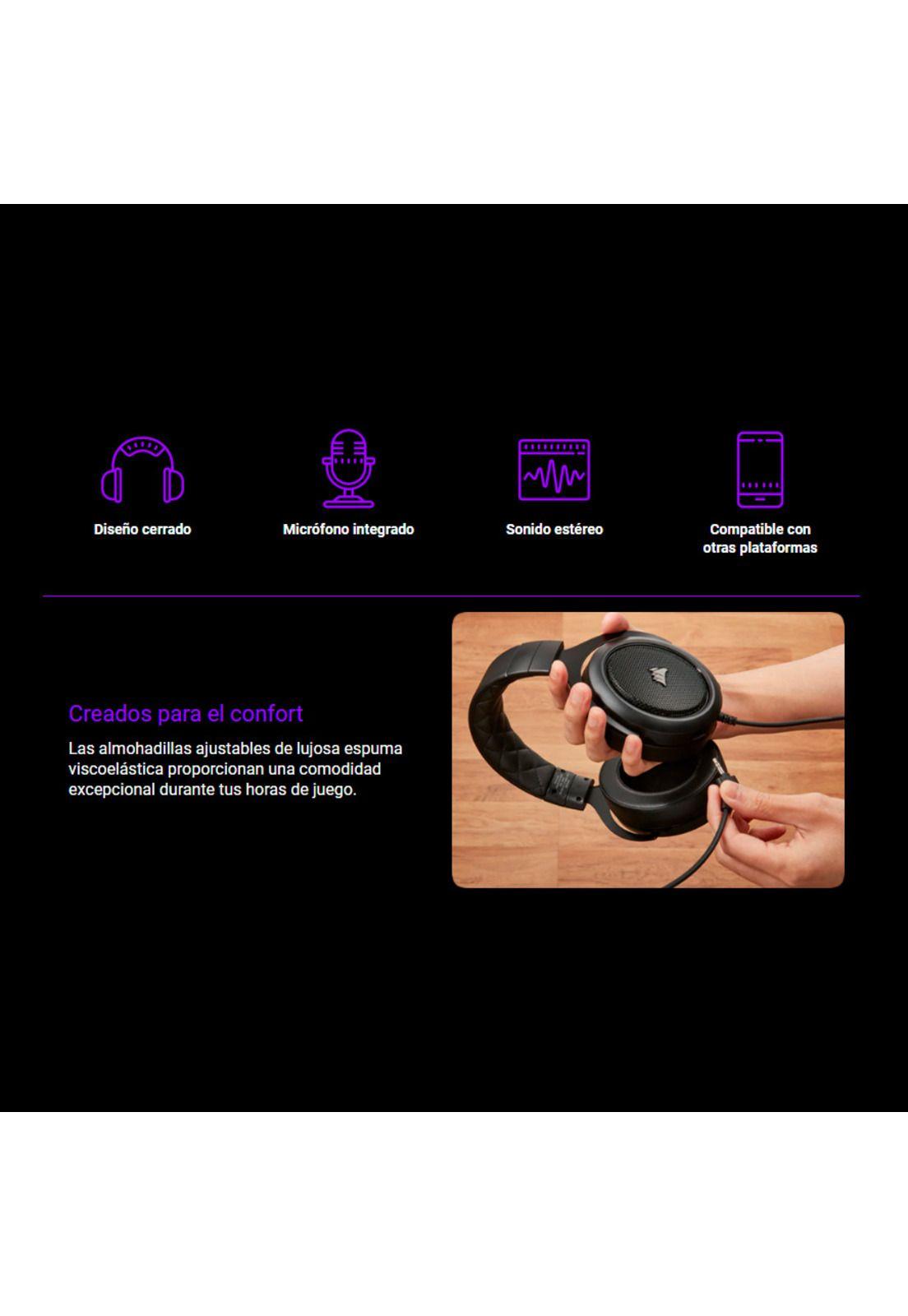 Audifonos Gamer Corsair HS50 Pro Microfono Integrado-2