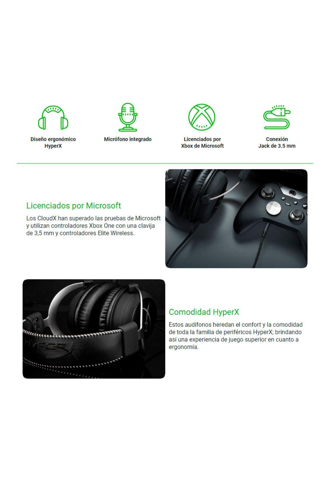 Audifonos Gamer HyperX CloudX para Xbox-2