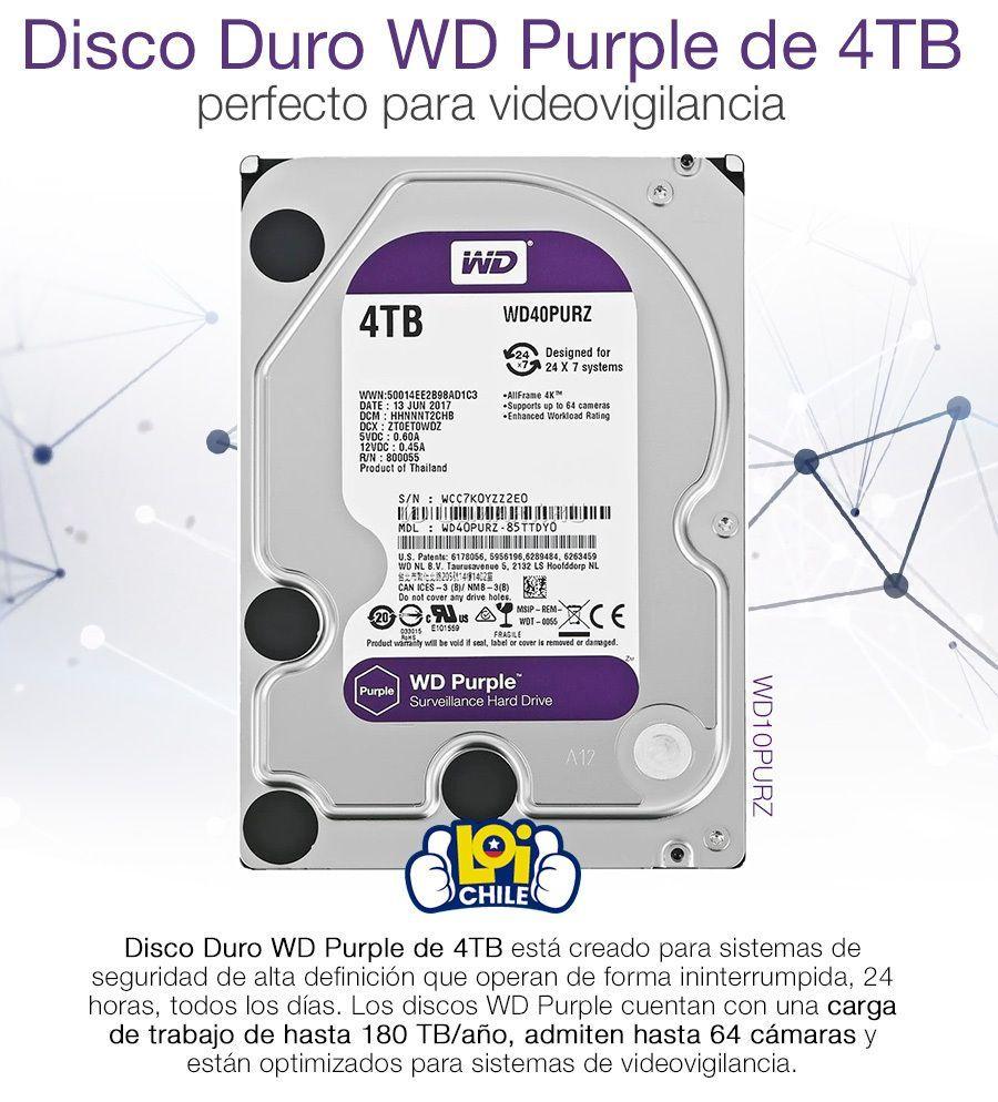 Disco Duro Wd Purple 4tb Sata 3,5 Para Vigilancia Loi Chile-1