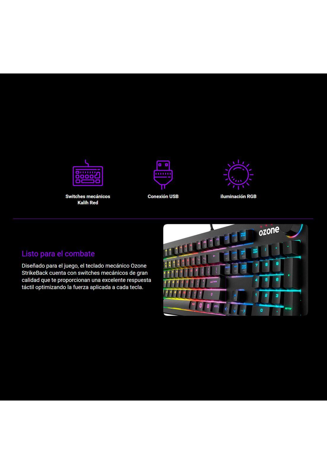 Teclado Gamer Mecanico Ozone Strikeback RGB-2