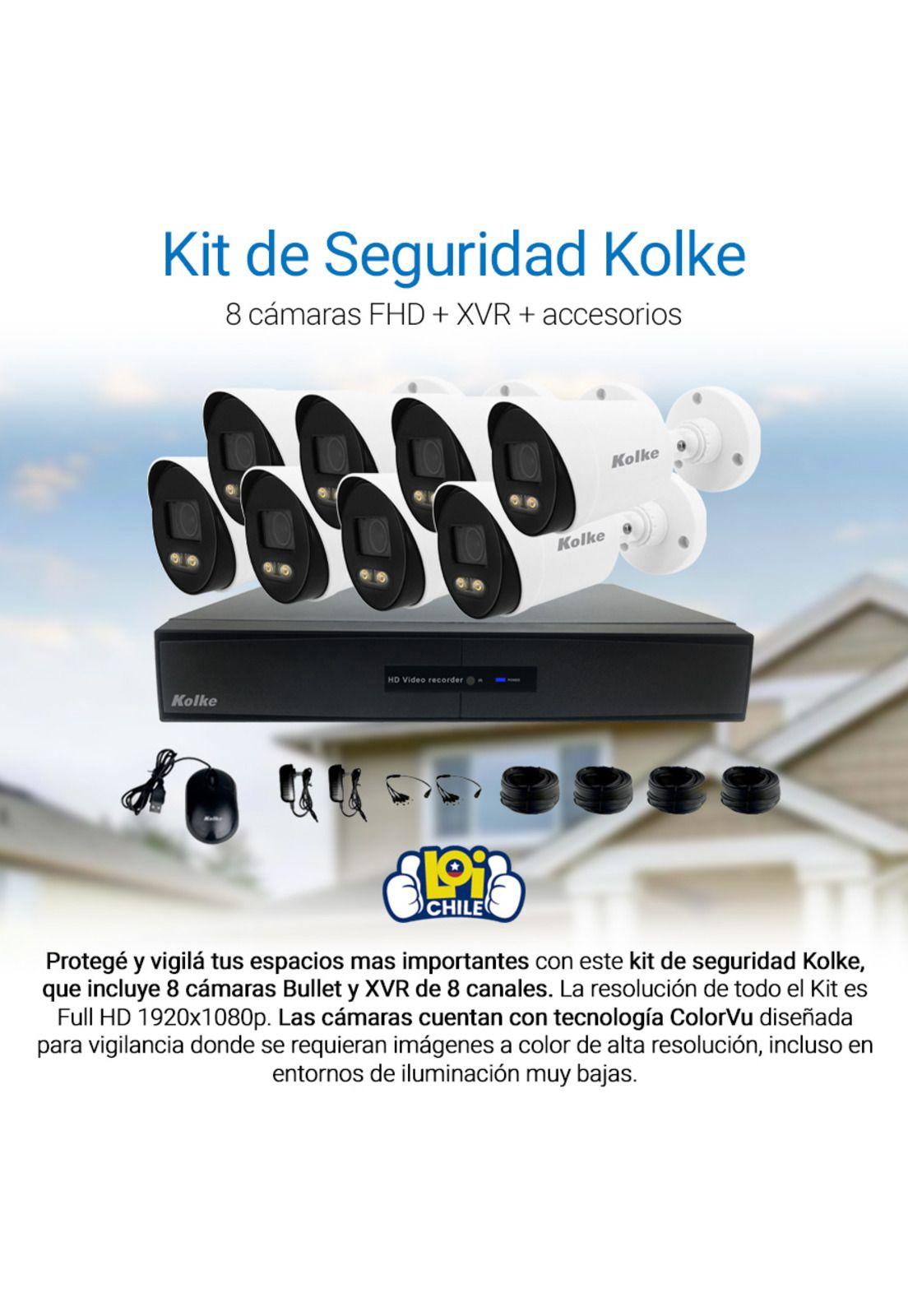 Kit de Seguridad Kolke FHD 8 Camaras ColorVu Vision Nocturna a Color-1