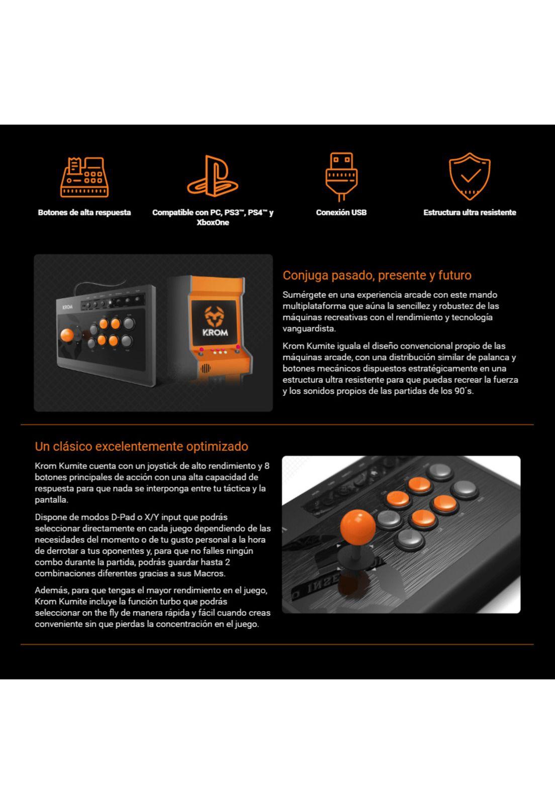 Arcade Stick Kumite Fightstick Krom Ps4 Xbox Pc-2